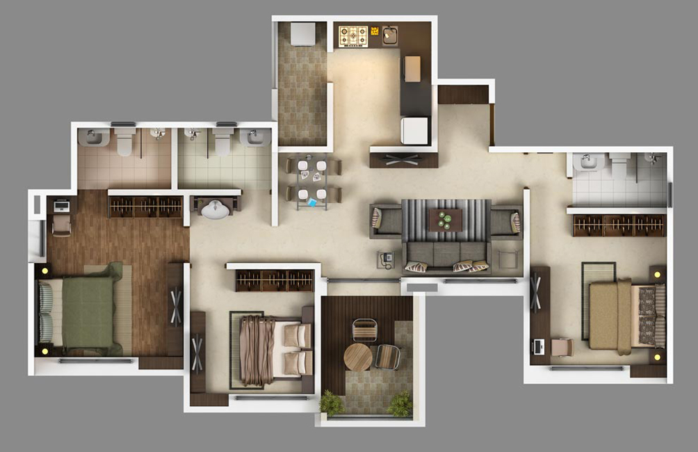 Goel Ganga Hill Shire  Floor Plan 