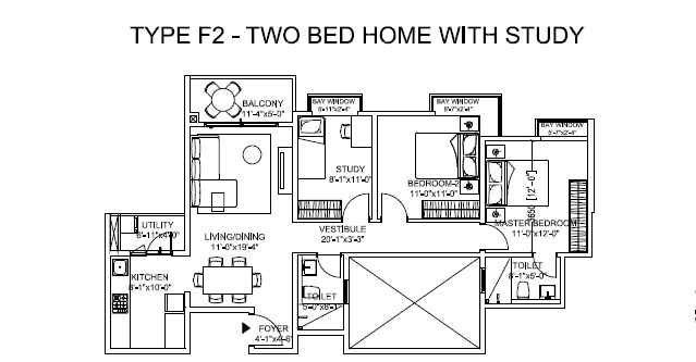 Bhartiya City Nikoo Homes Phase 2  Floor Plan 