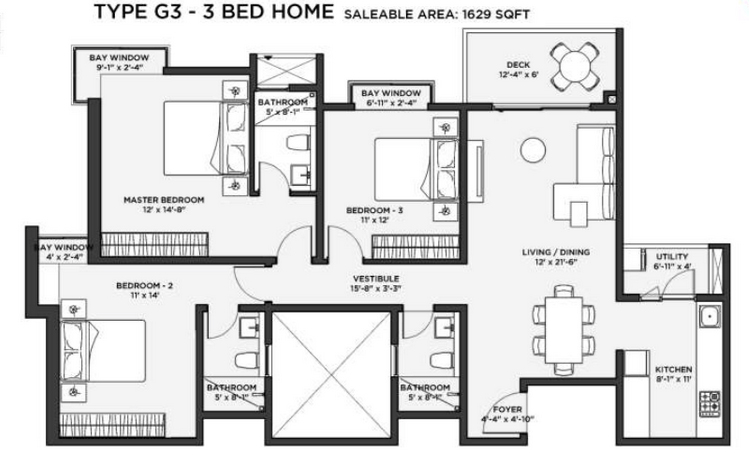 Bhartiya City Nikoo Homes Phase 2  Floor Plan 