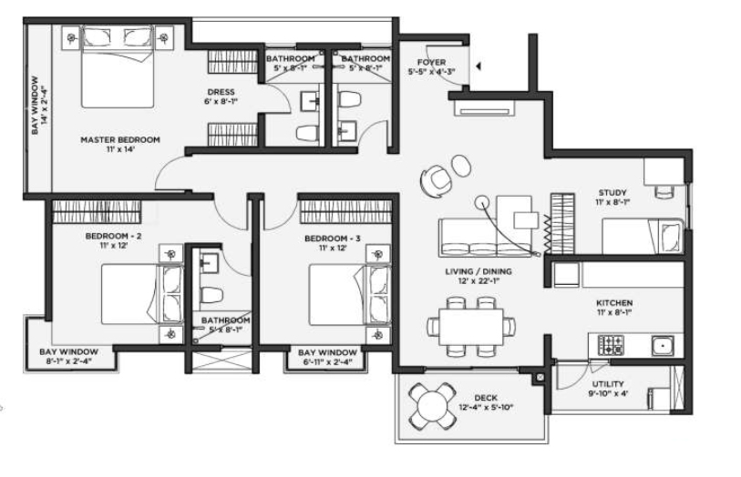 Bhartiya City Nikoo Homes Phase 2  Floor Plan 