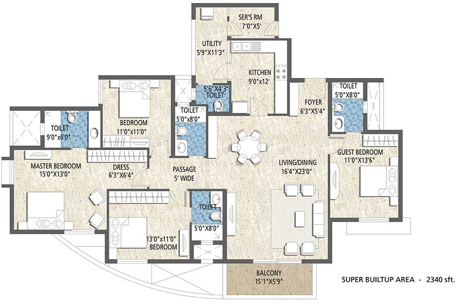 Purva Skywood  Floor Plan 