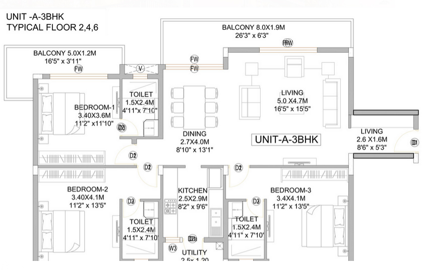  United Towers  Floor Plan 