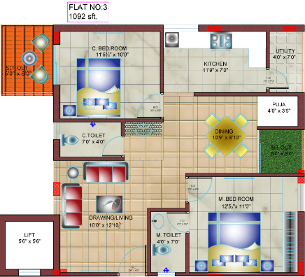 HSR KBR Enclave  Floor Plan 