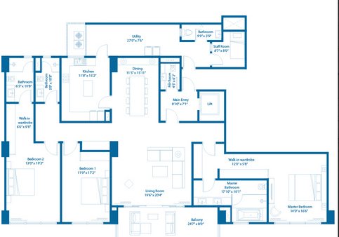 Embassy Lake Terraces  Floor Plan 