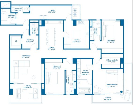 Embassy Lake Terraces  Floor Plan 