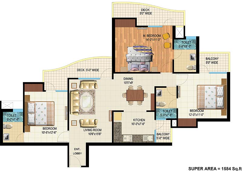 Antriksh Golf View II  Floor Plan 