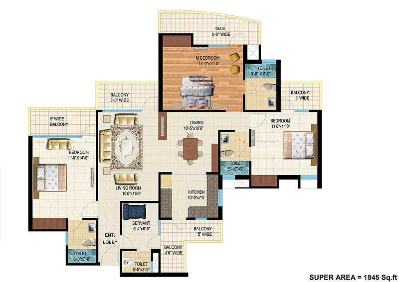 Antriksh Golf View II  Floor Plan 