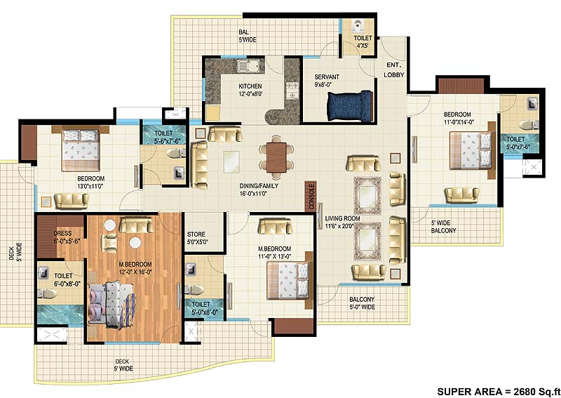 Antriksh Golf View II  Floor Plan 