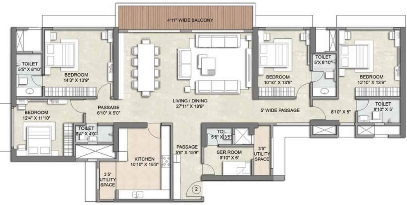 Kalpataru Allura  Floor Plan 