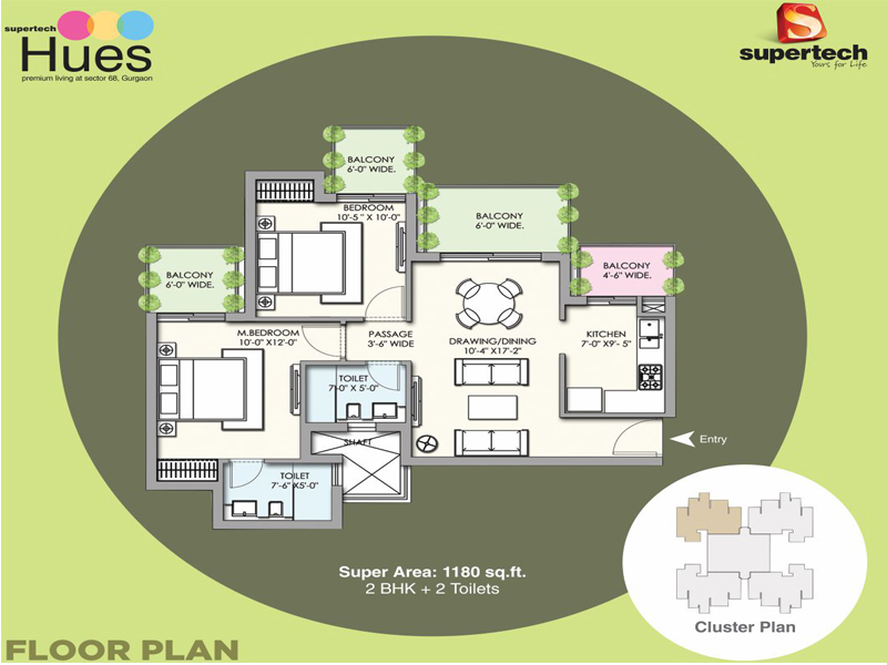 Supertech Hues  Floor Plan  Supertech Hues  Floor Plan