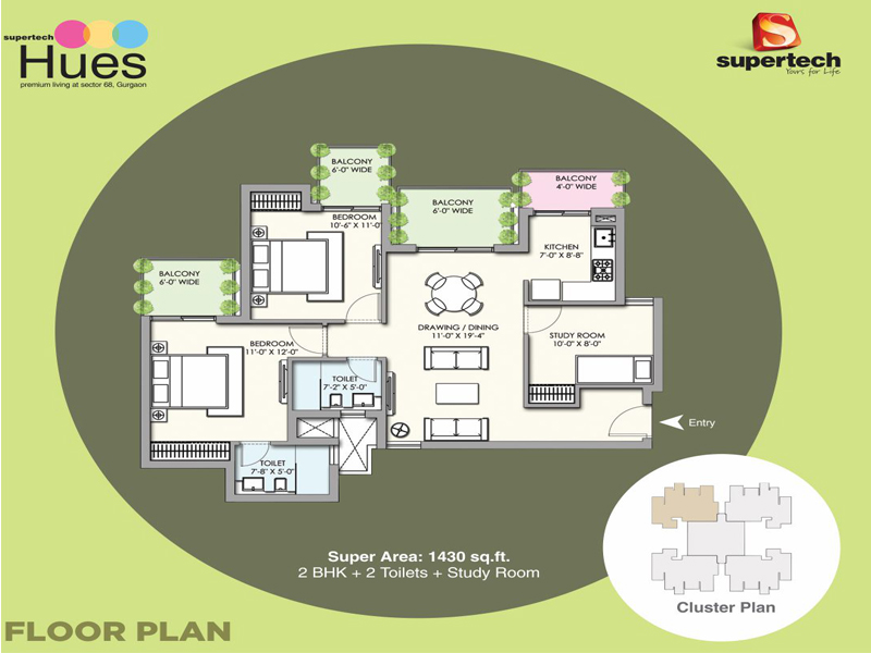 Supertech Hues  Floor Plan  Supertech Hues  Floor Plan