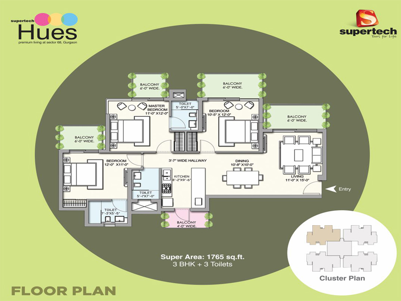Supertech Hues  Floor Plan  Supertech Hues  Floor Plan