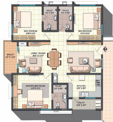 NCC Urban One  Floor Plan 