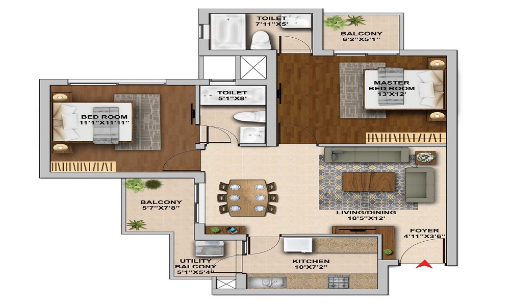 Residential Apartments in Kharadi  Floor Plan 