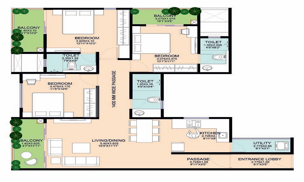 Midori Towers Phase II  Floor Plan 
