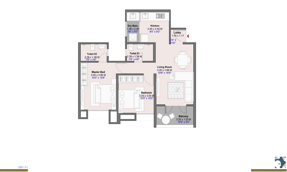 Kohinoor Riverdale  Floor Plan 