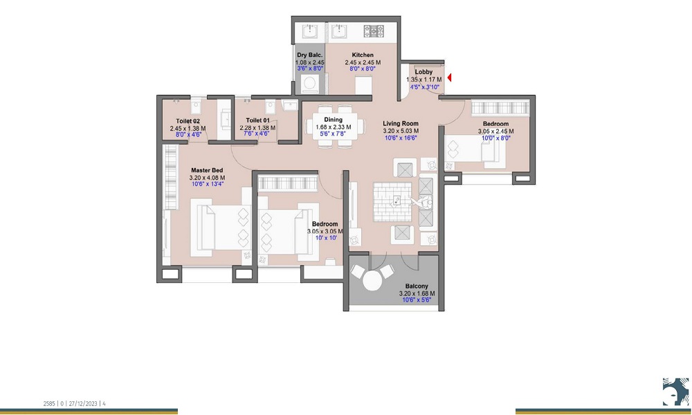 Kohinoor Riverdale  Floor Plan 