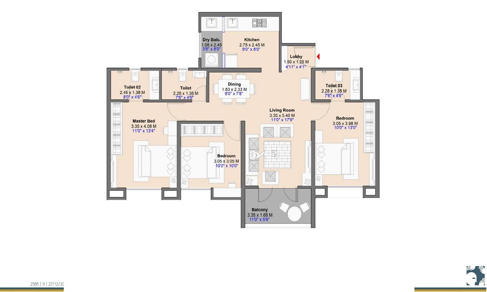 Kohinoor Riverdale  Floor Plan 