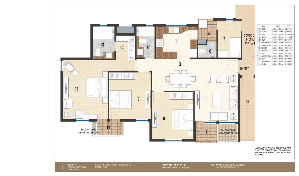 Jaypee Greens Jaypee Krescent Homes  Floor Plan 