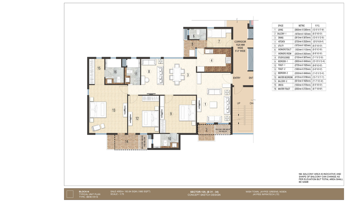 Jaypee Greens Jaypee Krescent Homes  Floor Plan 