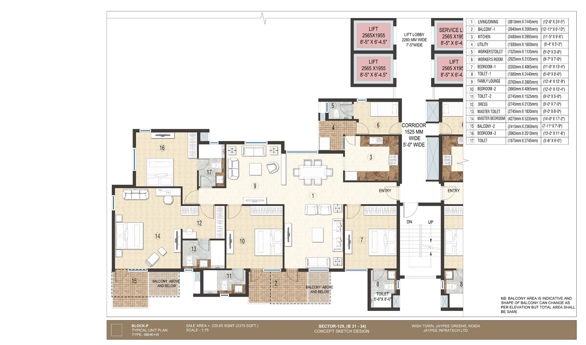 Jaypee Greens Jaypee Krescent Homes  Floor Plan 