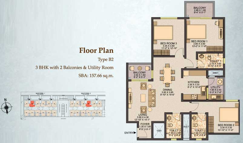 Sobha Ltd. Sobha City  Floor Plan 