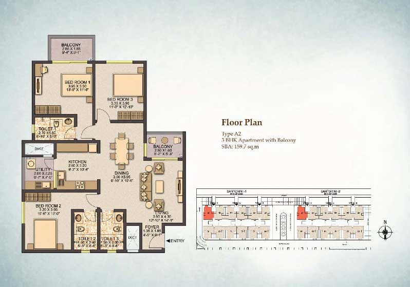 Sobha Ltd. Sobha City  Floor Plan 