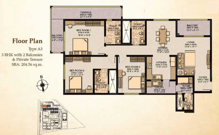 Sobha Ltd. Sobha City  Floor Plan 