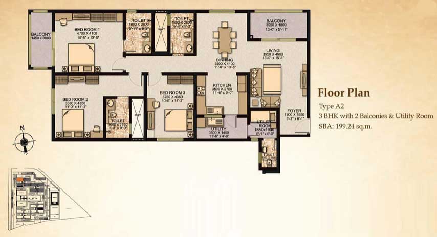 Sobha Ltd. Sobha City  Floor Plan 