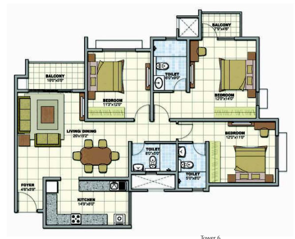 Prestige Sunrise Park  Floor Plan 